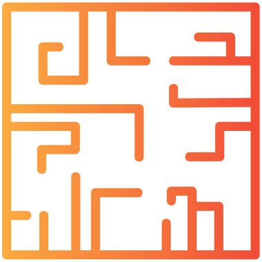 Bir labirent simgesinin vektör illüstrasyonu