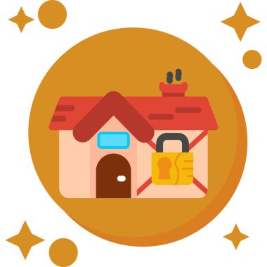 asma kilit vektör illüstrasyon grafik tasarımlı ev güvenliği evi