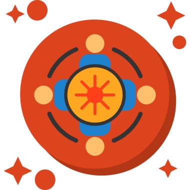 Güneş simgesi, düz tasarım