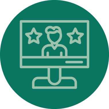 bilgisayar monitörü ikon vektör illüstrasyonu