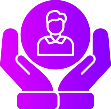 Kalbi olan bir adamın vektör çizimi