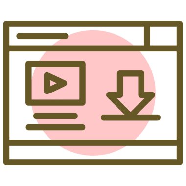 video. Web simgesi basit illüstrasyon