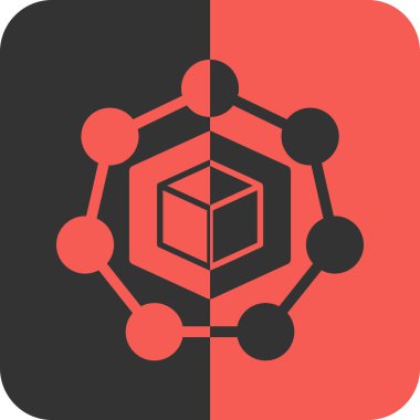 Bir altıgen küp simgesinin vektör çizimi.