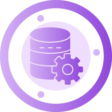 veri tabanı simgesi. Web için veri veritabanı vektör simgelerinin basit illüstrasyonu