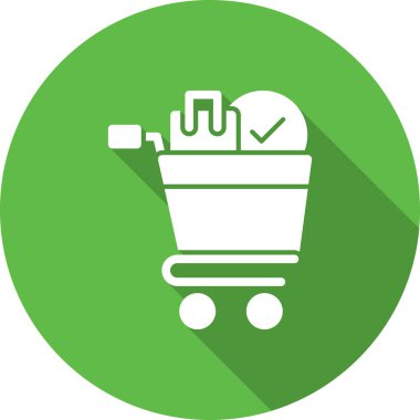 Sepetli bir alışveriş arabası.