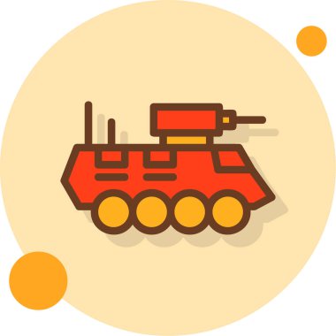 Ordu tankının simgesi düz stil
