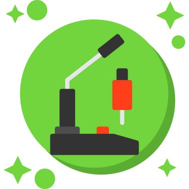 mikroskop düz simge, vektör illüstrasyonu