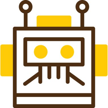 Yapay zeka robot simgesi, anahat stili