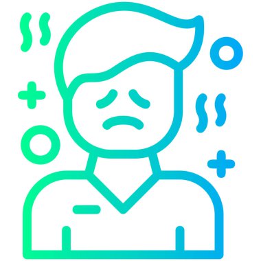 Yüz simgesi dolu üzgün bir adam - taslak biçimi