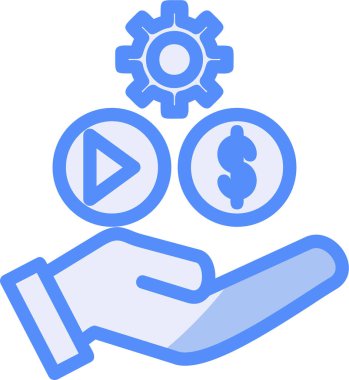 Dolar parası el simgesi - taslak biçimi