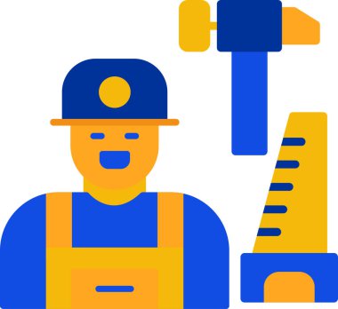 Tesisatçı adam ikonu düz stil.