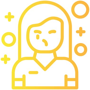 Kadın. Web simgesi basit illüstrasyon