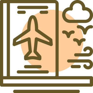 Havaalanı uçak simgesi, vektör illüstrasyonu