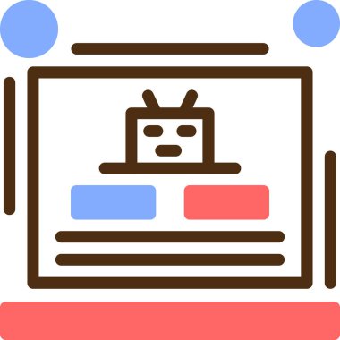 Televizyon web simgesi, basit vektör illüstrasyonu