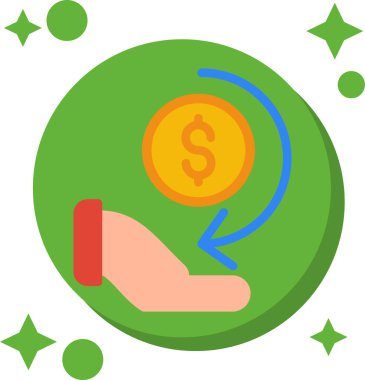 El ele tutuşan dolar simgesi düz stil