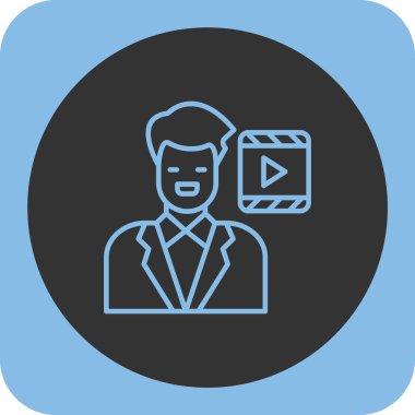 Sinema oyuncusu simgesinin vektör illüstrasyonu