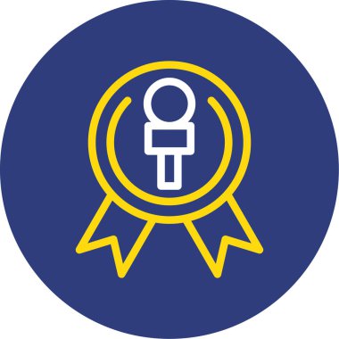 Beyaz arkaplanda ödül vektör illüstrasyonu.