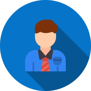 işadamı düz simgesi, vektör, illüstrasyon