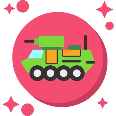 askeri tank web simgesi basit illüstrasyon