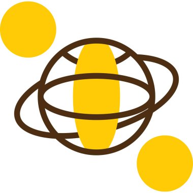 Gezegen ile basit ve minimalist vektör simgesi.