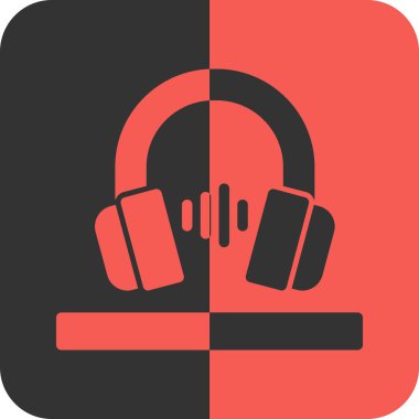 kulaklık vektör simgesi düz illüstrasyon