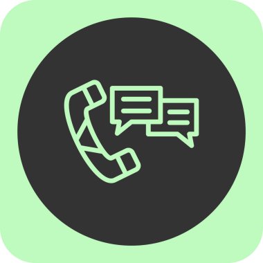 Telefonu olan bir konuşma balonunun vektör simgesi