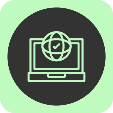 İnternet konseptinin web simgesi, vektör illüstrasyonu