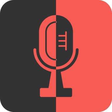 mikrofon simgesi, vektör illüstrasyonu