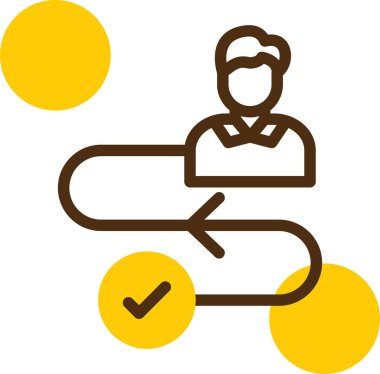 Bayrak simgesi olan adam, vektör illüstrasyonu