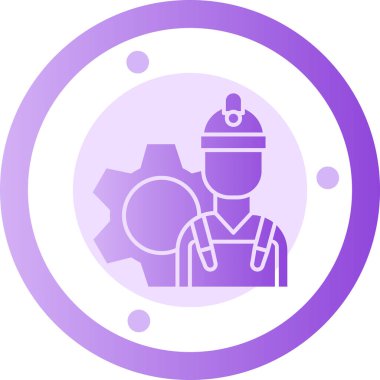 Kasklı ve teçhizatlı bir adamın vektör çizimi