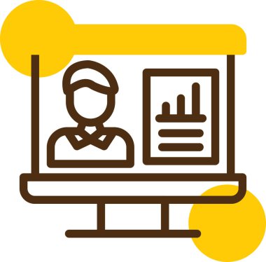 İş bürosu simgesi, vektör illüstrasyonu