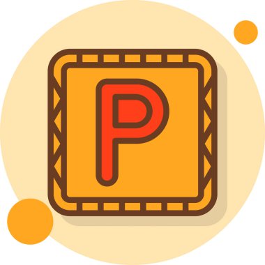 Park ediyor. Web simgesi basit illüstrasyon