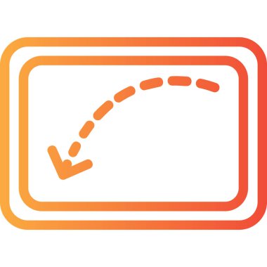 Sağ el işaretleyici vektör simgesi. biçim, vuruş simgesi, yuvarlak turuncu renk, beyaz arkaplan.