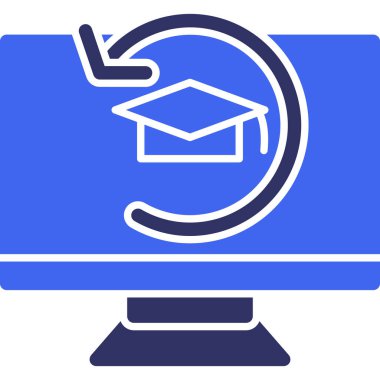 mezuniyet başlığı simgesi, vektör illüstrasyonu