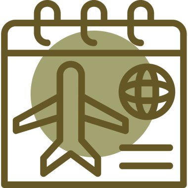 Uçuş rezervasyon simgesi vektör illüstrasyonu