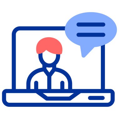 Sohbet ileti simgesi, vektör illüstrasyonu