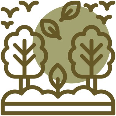 Orman ikonu, vektör illüstrasyonu