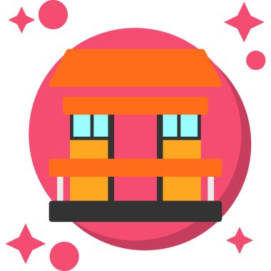 Bir bina simgesinin vektör illüstrasyonu