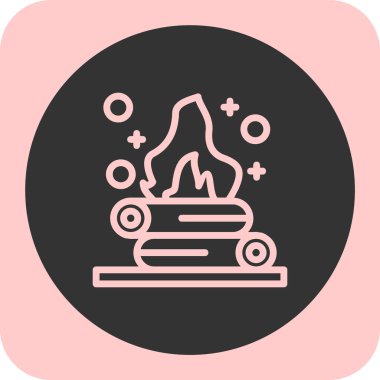 Şömine simgesinin vektör illüstrasyonu