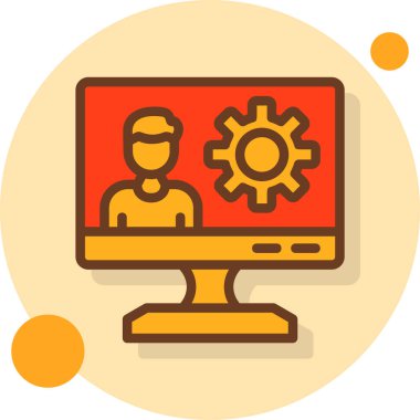 Bilgisayar. Basit tasarım düz resimleme