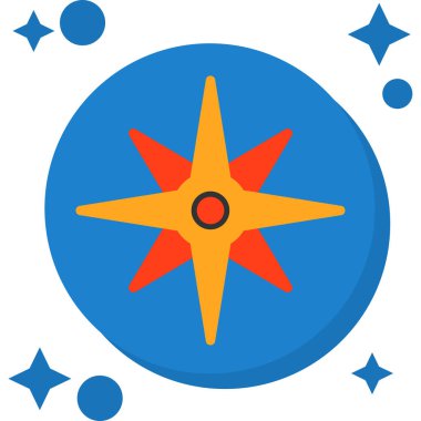 Pusula simgesini düz. Vektör çizim