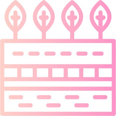 Doğum günü pastası simgesi, illüstrasyon