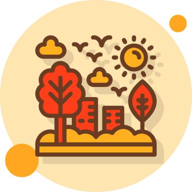 Autumn Park peyzaj simgesi - taslak biçimi