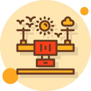 Hava hava ikonu doldurulmuş - dış hat biçimi