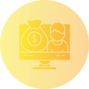 çevrimiçi alışveriş rengi simgesi, basit vektör illüstrasyonu