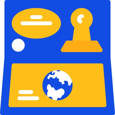 Yeryüzü dünya simgesi dolgulu dış hat biçiminde