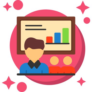 Çevrimiçi eğitim simgesi, vektör illüstrasyonu.