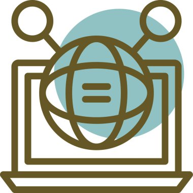 Modern dizüstü bilgisayar simgesinin vektör illüstrasyonu