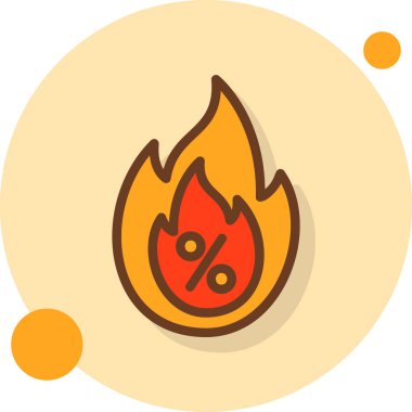 Bir ateş simgesinin vektör illüstrasyonu