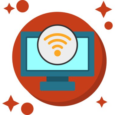 kablosuz kablosuz ağ simgesi, vektör illüstrasyonu